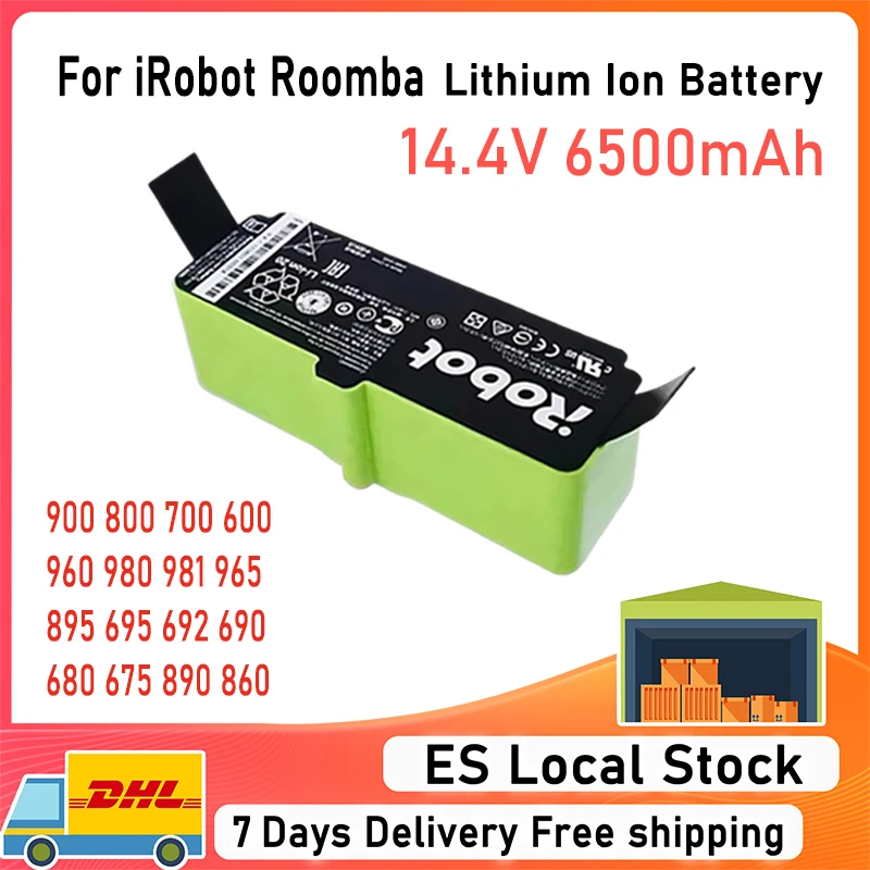Batería de iones de litio de 14,4 V y 9800 mAh, para barredoras iRobot Roomba series 900, 800, 700, 600, 960, 980, 981, 966, 895, 695, 692, 690, 675, 780