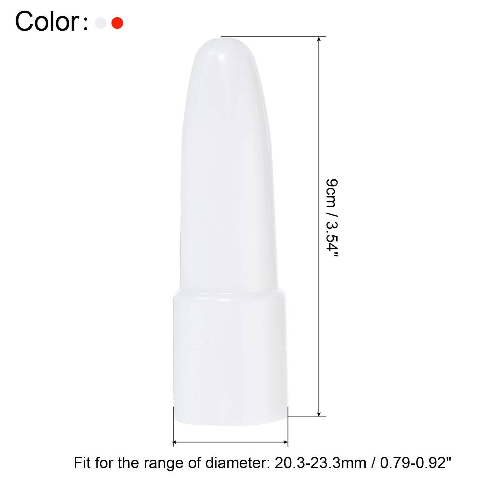 Juego de tapas difusoras de linterna, cubierta de lámpara de plástico para PC, resistente al desgaste, varita de señal para la mayoría de linternas LED, color blanco/rojo, 2 uds.