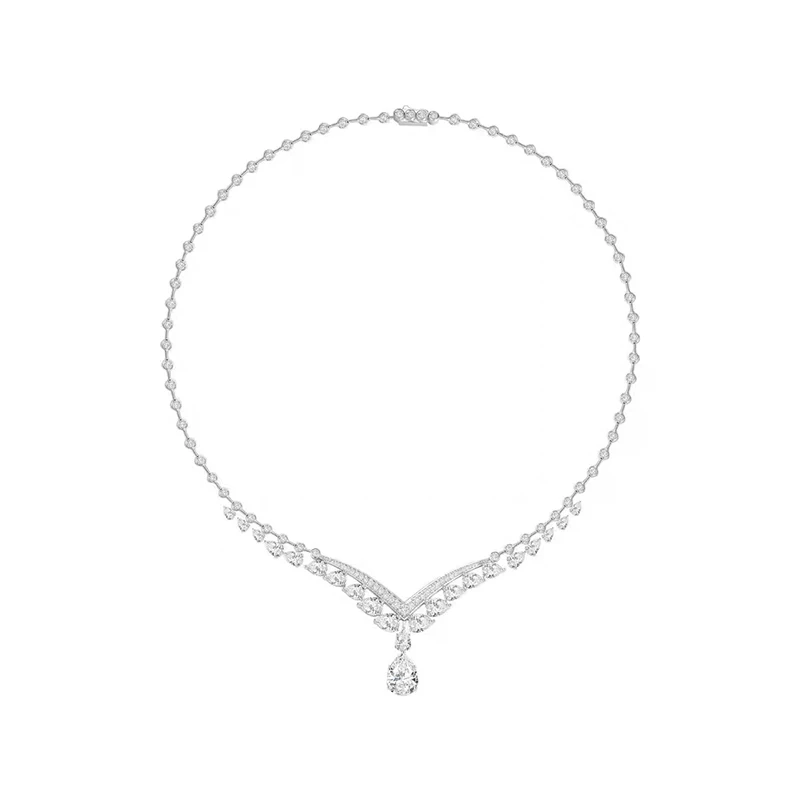 10k White Gold Pear Cut & Round Cut total 6.8ctw DEF VS Lab Grown Diamond Main stone 1CT(IGI) Laxury Jewelry For Lady