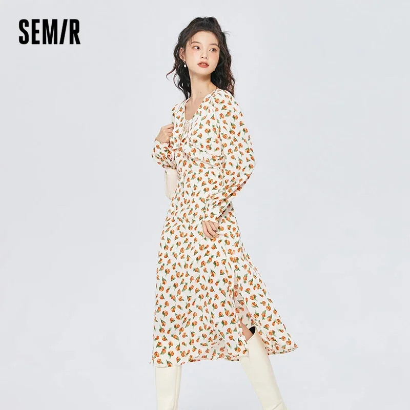 

Semir Dress Women Design 2023 Autumn New Style Soft Dress Pure Sexy Style