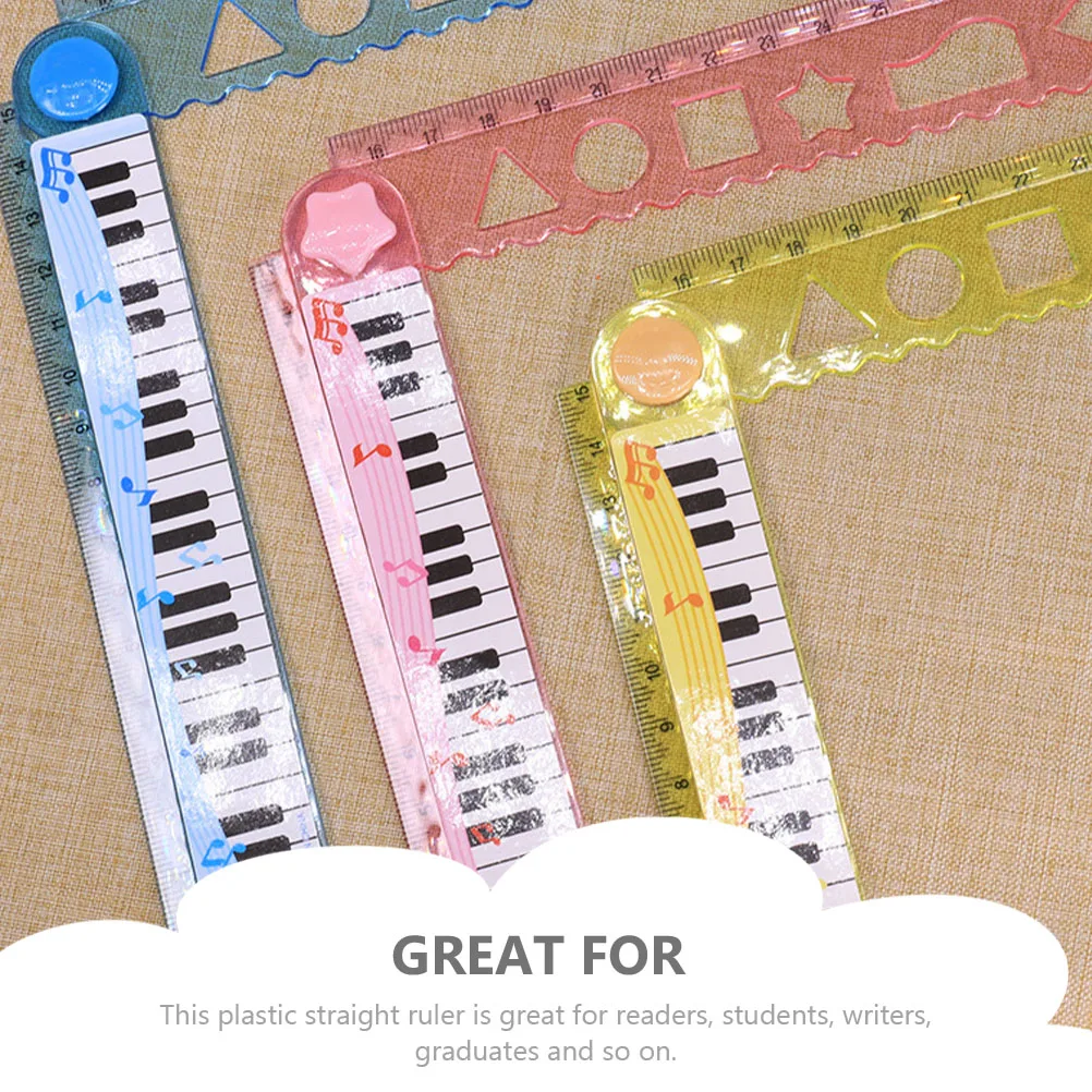 

10 Pcs Piano Ruler Multi-function Children Fold Drawing Tools Cartoon Kids Accessory Irregular Edges Student