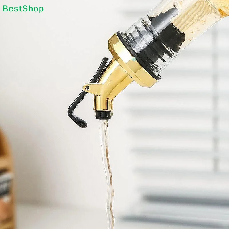 〔Q〕Oil Spout Pour Spouts,Auto Flip Stopper for Olive Oil Vinegar Bottles,Leak-Proof Pourer with Cap for Kitchen