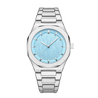 Super Thin Slim Man Watch Ice Blue Yellow Dial Steel Strap Quartz Wristwatch Unisex Clock Male Reloj Hombre Free Shipping