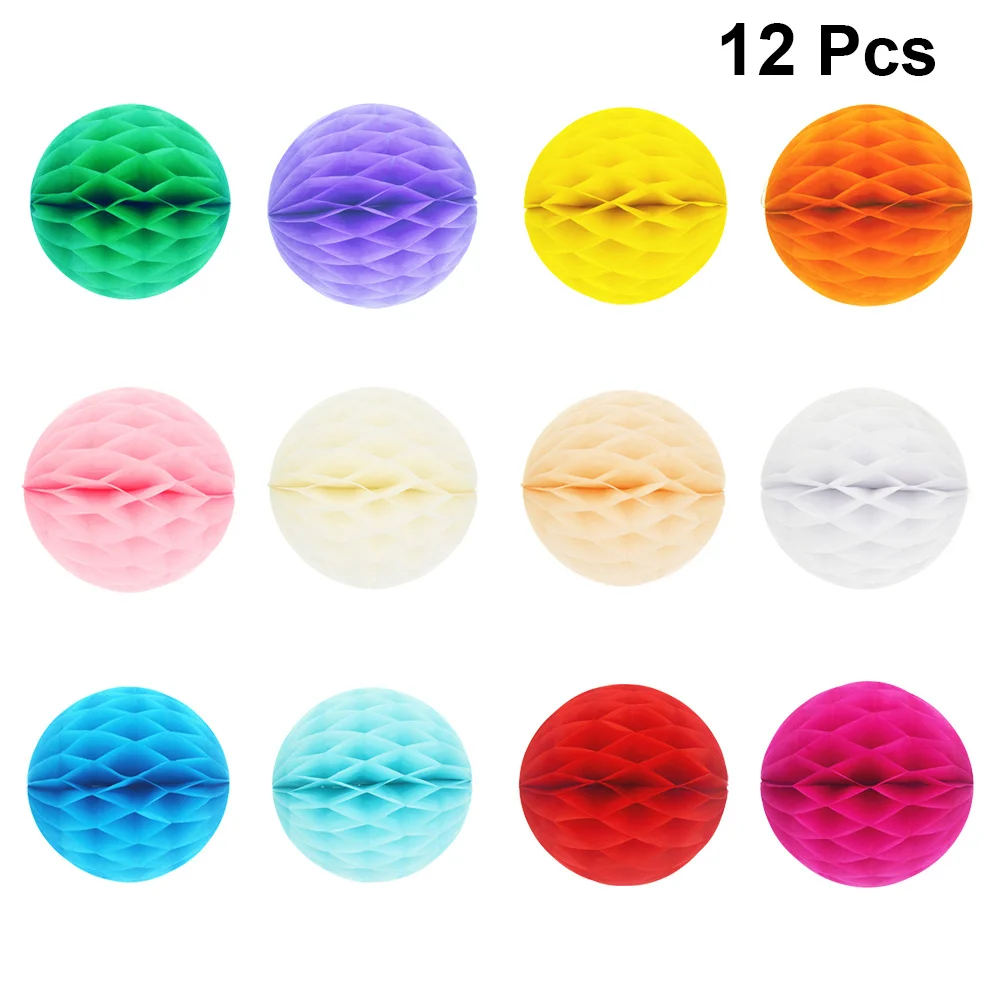 

12Pcs 15Cm Honeycomb Ball Garland Decorative Party Banner Pendant for Wall Window Table Mantel Decoration Festive Event Backdrop