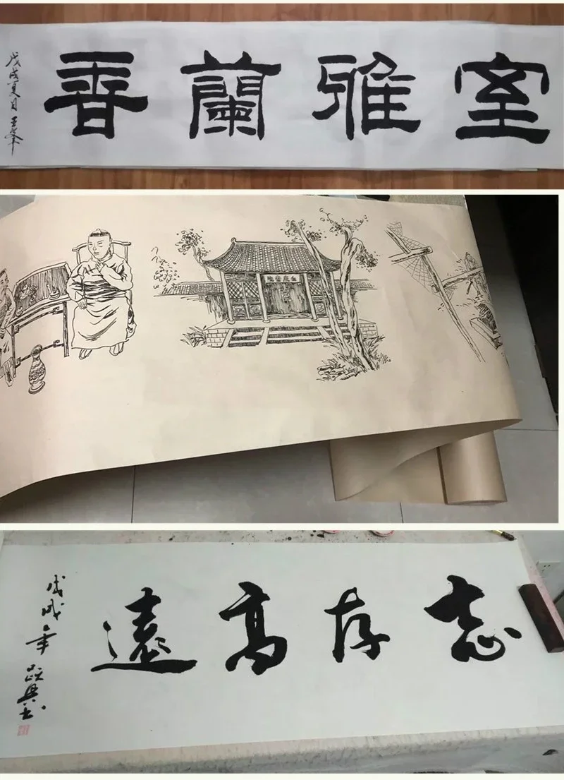 1 Rolle 50 m 100 m Xuan-Papier Chinesische Kalligraphie Malerei Roher Halbreis Handschrift Material Pinsel Freihand Malerei Produkte – Detail 9