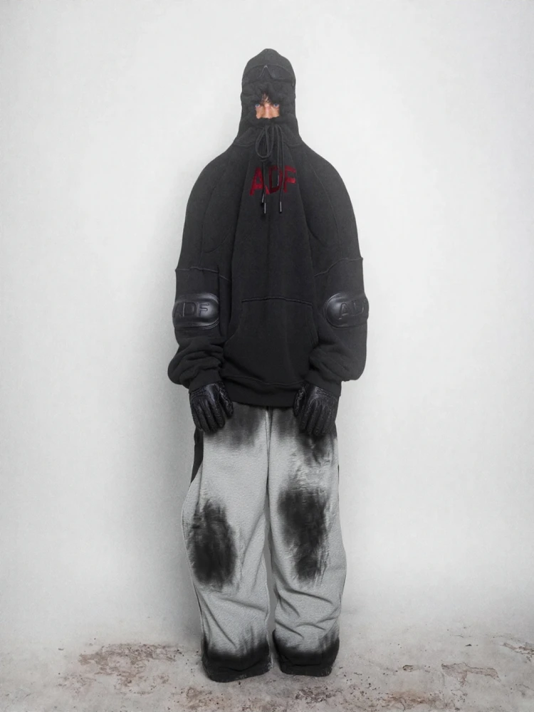 

Street Sle Loose Fit Dyeing Sandblasting Straight Leg Casual Pants Cross Design Autumn Winter Men's Organic Cotton Trousers