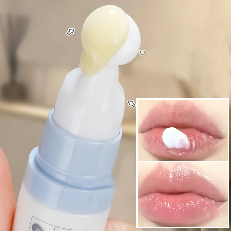 Milky White Moisturizing Lip Cream Lip Balm Day and Night Exfoliating Anti-Dry Lip Sleep Mask Remove Dead Skin Korean Lip Care