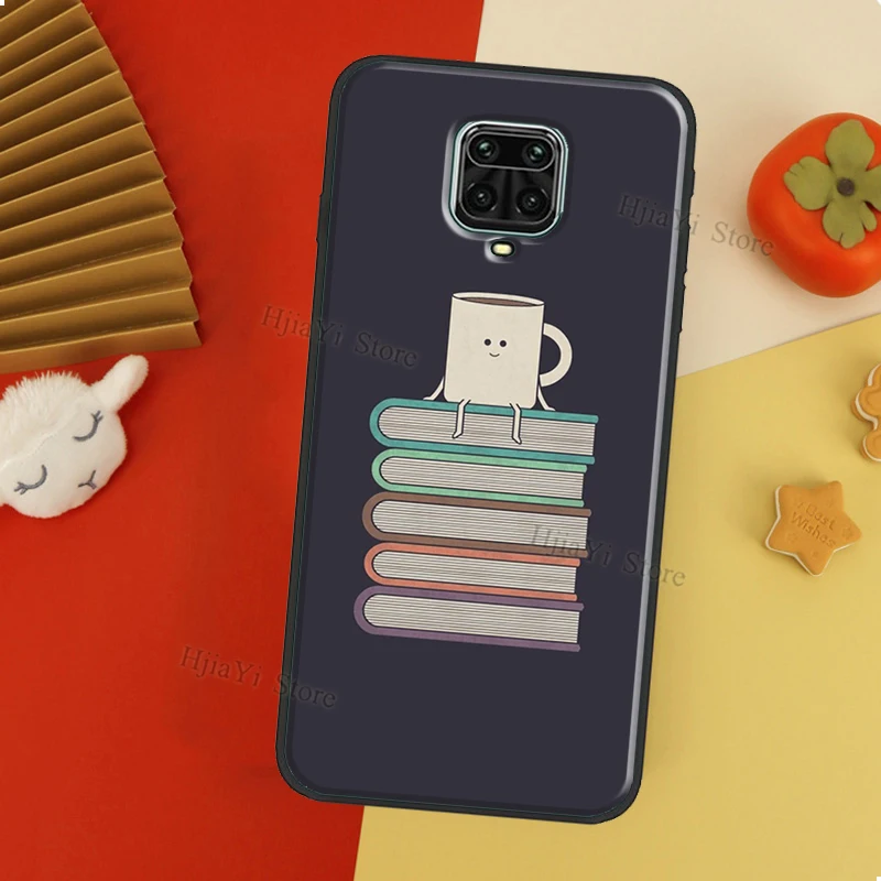 Read Books illustration Case For Xiaomi Redmi Note 12 Pro 8 9 10 11 Pro Note 12S 11S 10S 9S 9C 10A 10C 12C Cover