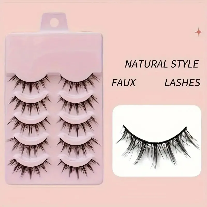 5 pairs of thick and natural sunflower false eyelashes, suitable for beginners to repeatedly use eyelashes