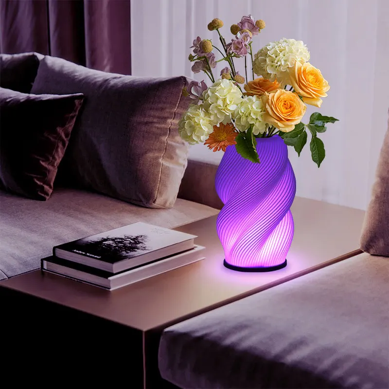 

3D-печатная лампа-цветок, скандинавская минималистичная декоративная атмосферная лампа, художественная креативная настольная лампа, подходит для украшения спальни и кабинета, для цветочных композиций.