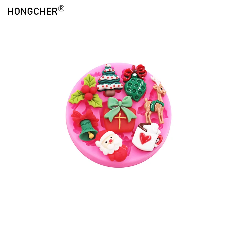 Christmas Series Bells Christmas Tree Snowman Snowhouse Chocolate Cake Silicone Mould DIY Resin Jewellery Accessories Drop Mold - view 3