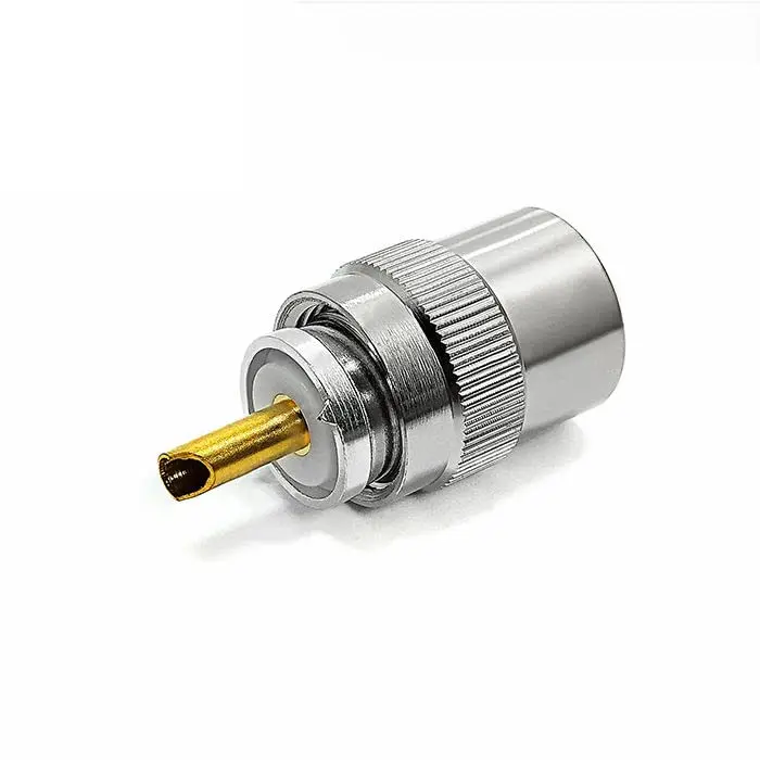 UHF Male RF Connector, Silver Plated, Solder Type for RG8U/CNT400/50-7 DFB Coaxial Cable, PL-259, Ham Radio, CB, Antenna