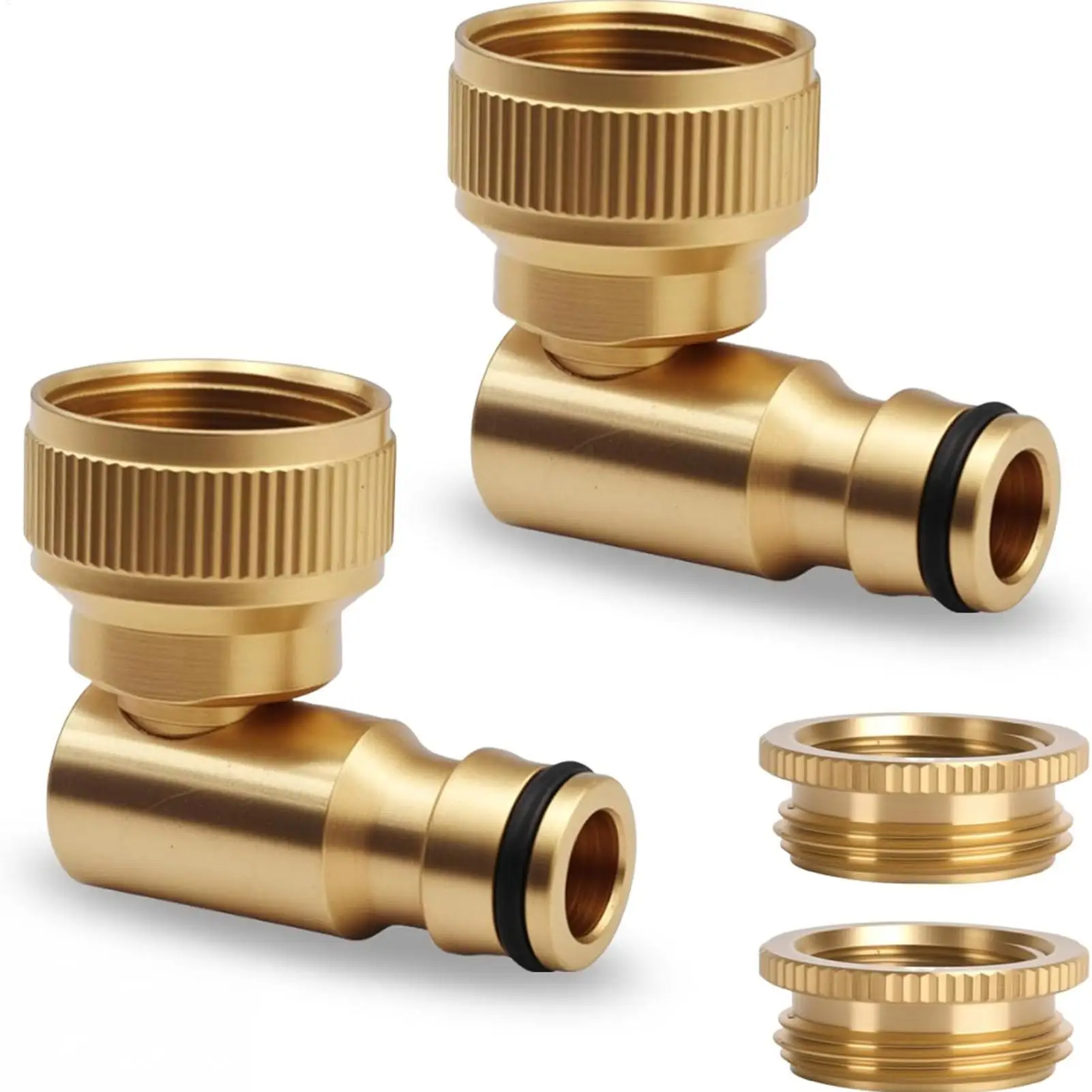 2pcs Garden Hose Fittings Rustproof 360 Degree Rotatable Washing Machine Hose Connectors For Washing Machine Pressure Washer