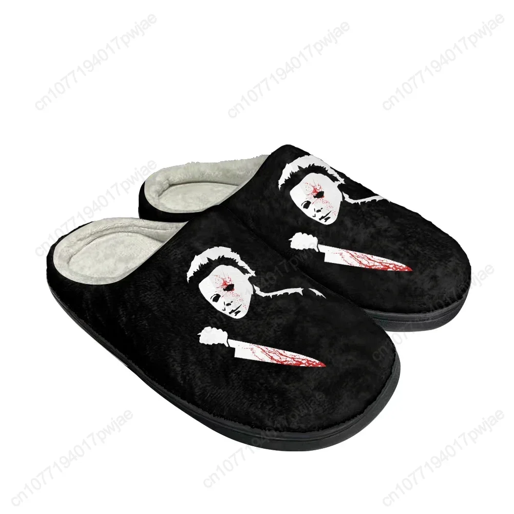 Terror Michael Myers katoen aangepaste slippers heren dames sandalen pluche casual warme schoenen thermische zachte pluche antislip pantoffel