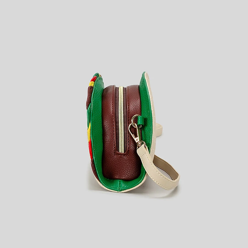 الإبداعية نصف جولة همبرغر تصميم مخلب حقيبة للنساء الأزياء برشام الفاخرة بو الجلود الكتف حقائب كروسبودي مضحك المحافظ