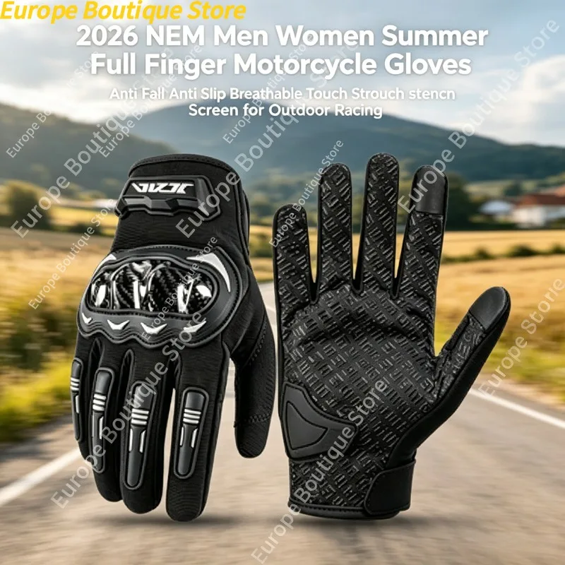 

Summer Full Finger Motorcycle Gloves Men Women Anti Fall Anti Slip Breathable Touch Screen For Outdoor Racing Riding