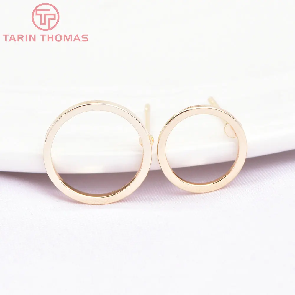(3704)12PCS 24K Gold Color Plated Brass Shaped Stud Earrings for Jewerly Making Diy Jewelry Findings Accessories wholesale