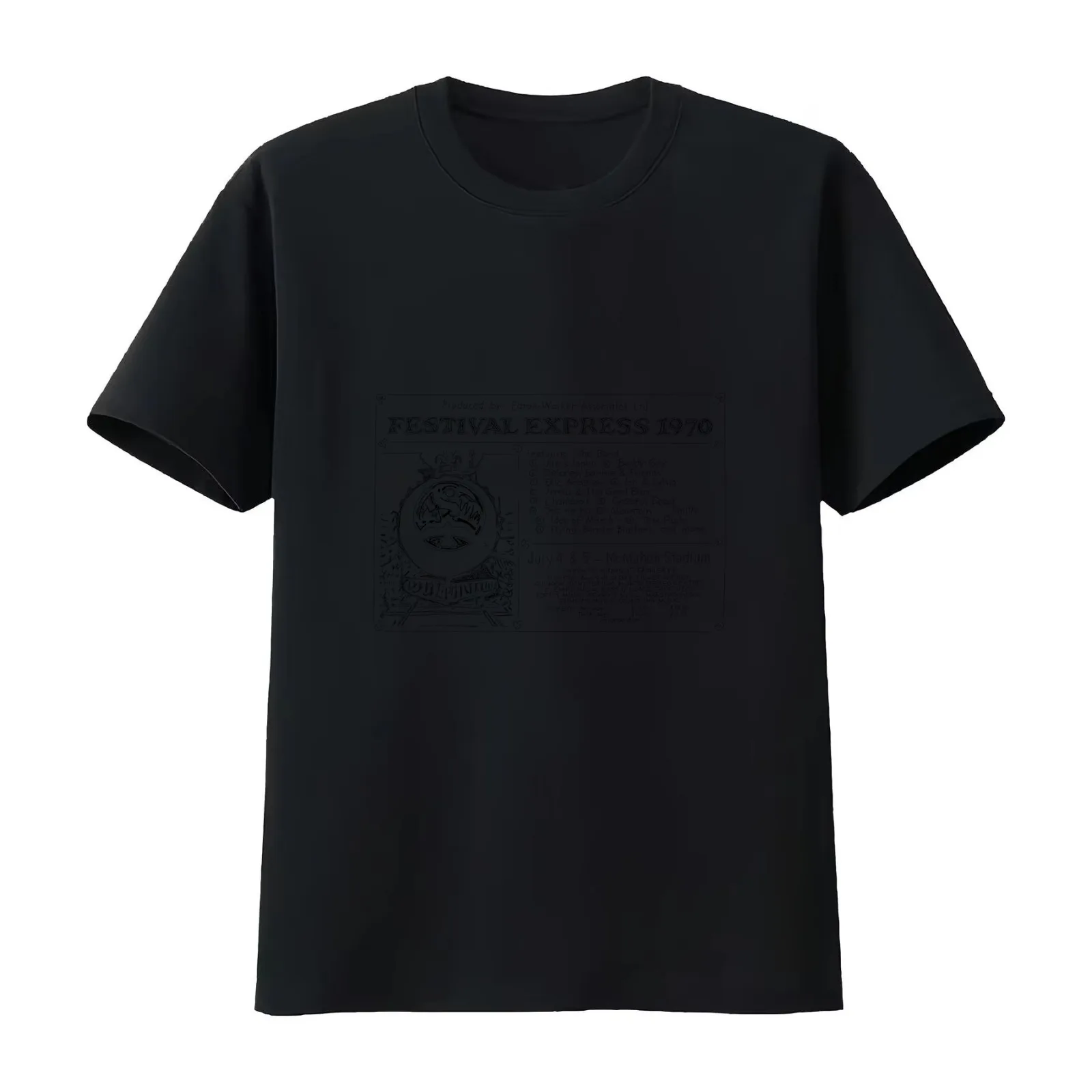 Festival express 1970 newspaper advertisement T-Shirt Summer Casual Cotton Tee Oversized Streetwear Tops Unisex Men Women