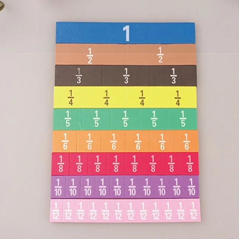51Pcs Math Fractional Educational Toys Strips Magnetic Fraction Cubes Fractions Learning School Educational Material SXJXYJ04