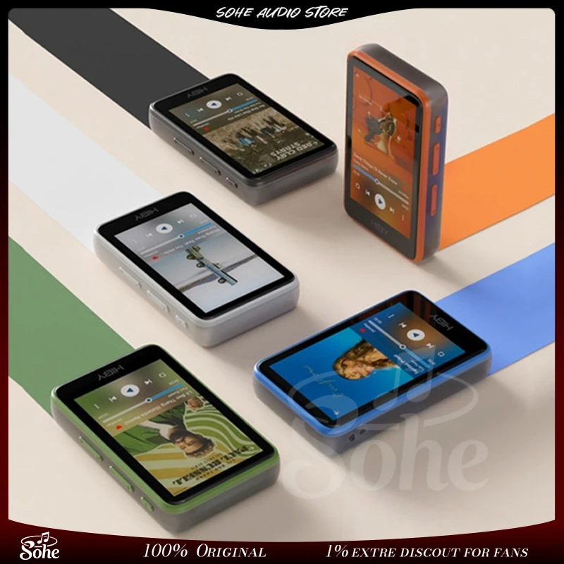 

Портативный Hi-Fi плеер hibyR1 DSD256 с разъемом 3.5 мм, поддержкой Bluetooth 5.1 и Wi-Fi, HD сенсорным экраном, двойной сертификацией Hi-Res, компактный