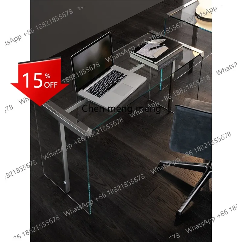 

E153 Glass rectangular modern simple boss negotiation table high-end office smart desk