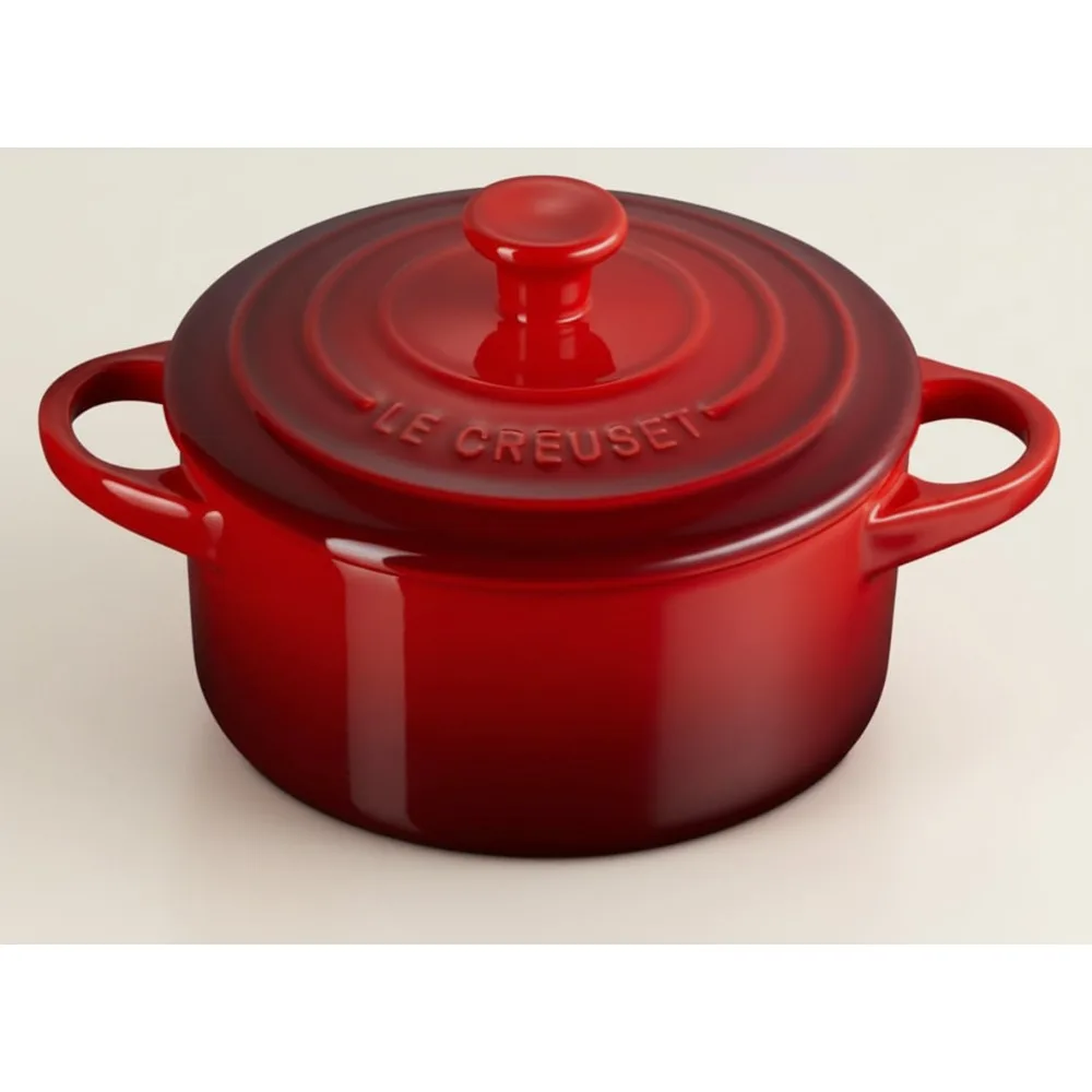 

Premium Stoneware Mini Round Cocotte, 24 oz, Cerise - Ideal for Home Cooks & Gift Seekers
