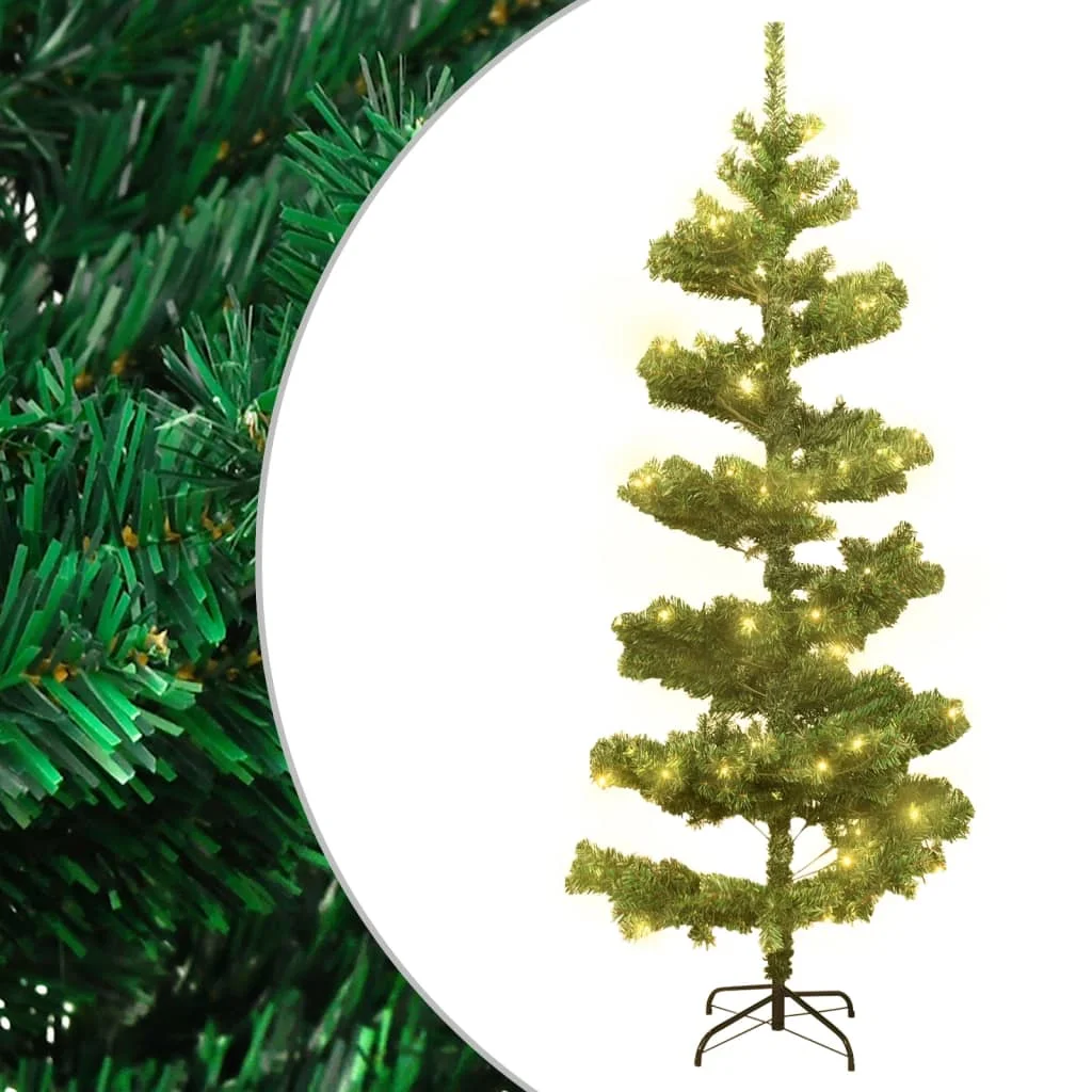 Spiral-Weihnachtsbaum mit Beleuchtung und St?nder Grün 150 cm