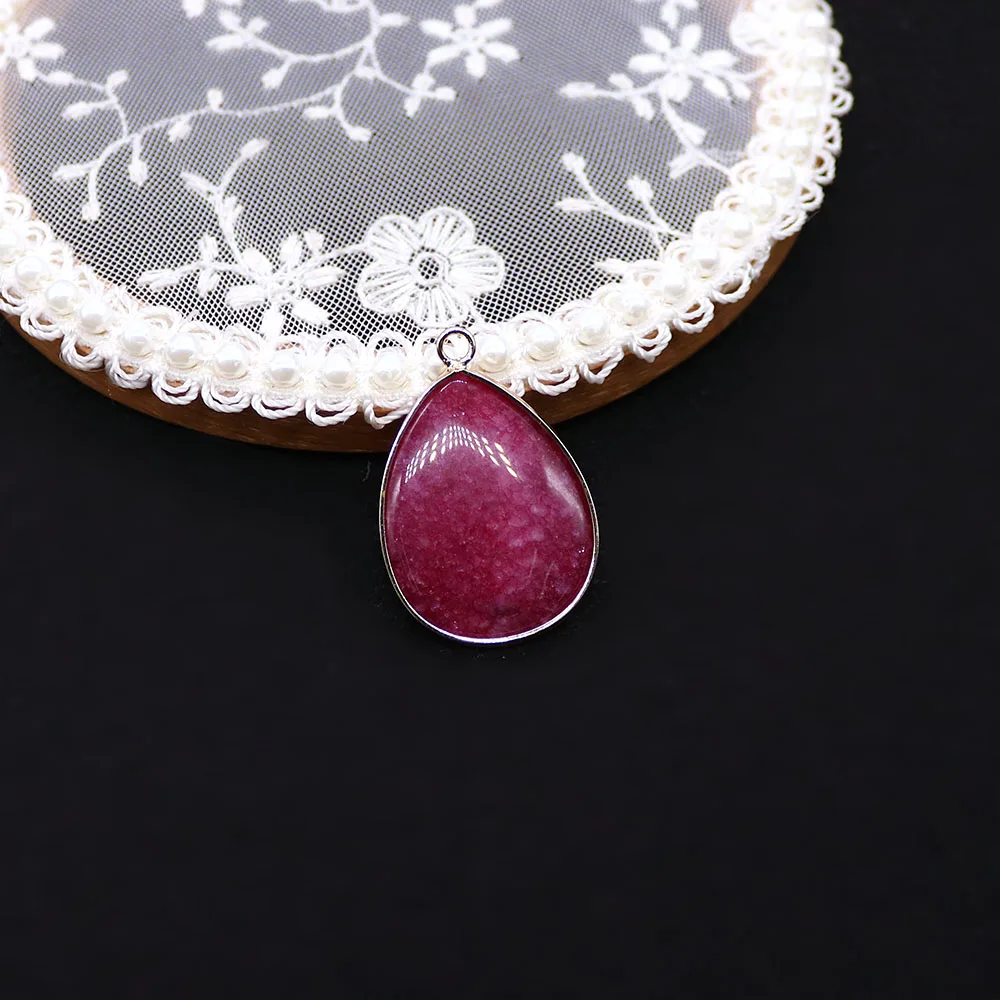 

Minimalist Natural Stone Crystal Picture Stone Polished Gold‑Plated Single‑hole Wrapped‑Edge Pendant DIY Jewelry for Necklaces