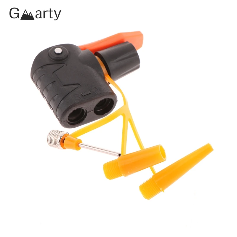 1Pc Bicycle Pump Nozzle Adapter TPU For Pump For Inflating Bicycles Balls Hose Adapter Dual Head Pumping Parts Accessories