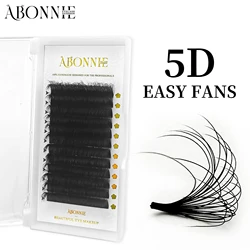 ABONNIE 5D Easy Fan Matte Black Lashes Cashmere Blooming Eyelash Extensions Self-Making Fans Mega Volume Eyelash