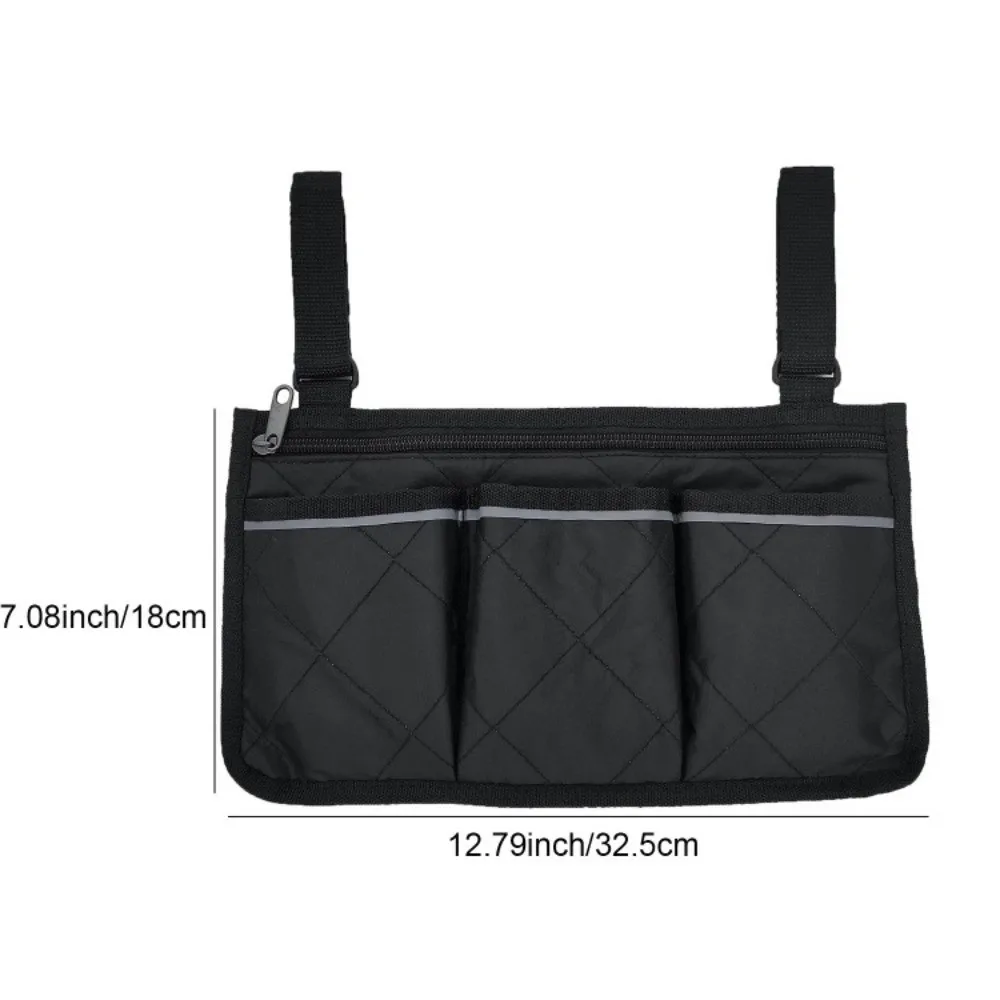 Multi-pocket Wheelchair Hanging Bag Large Capacity Waterproof Seat Armrest Side Storage Bag Multifunctional