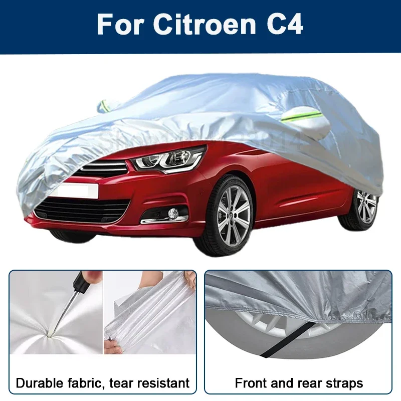 

Outdoor Full Car Cover For Citroen C4 with Reflective Strips Waterproof Snowproof Dustproof UV Protection Auto Accessories