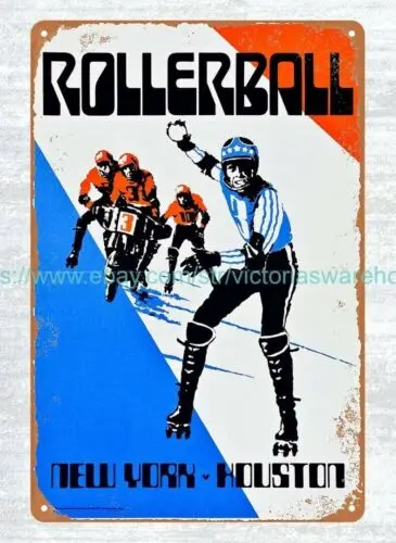 Rollerball 1975 movie poster metal tin sign bathroom wall decor-Aluminum