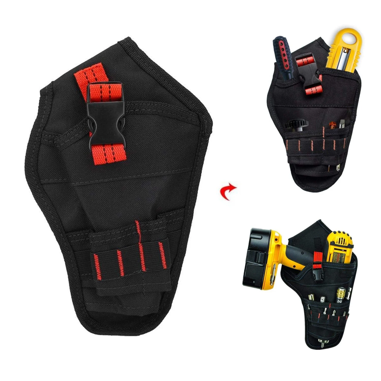 Boorholster met meerdere gereedschapslussen en schuin ontwerp voor gelijkmatig balansgewicht op de riem, draagbare multifunctionele gereedschapsset