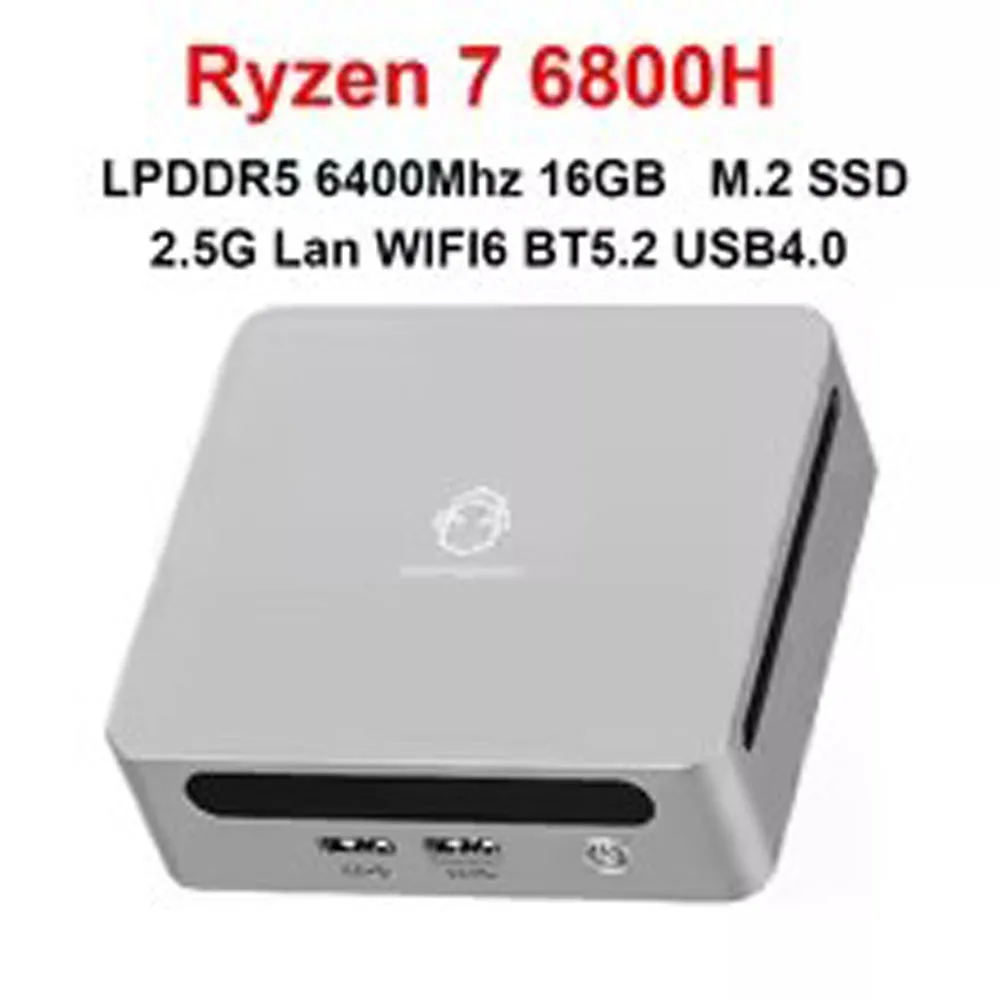 SZBOX كمبيوتر صغير AMD Ryzen 6800H WiFi6 LPDDR5 6400MHz شاشة ثلاثية تصل إلى 4K USB4 2.5G LAN Windows 11 BT5.0 كمبيوتر ألعاب مكتبي