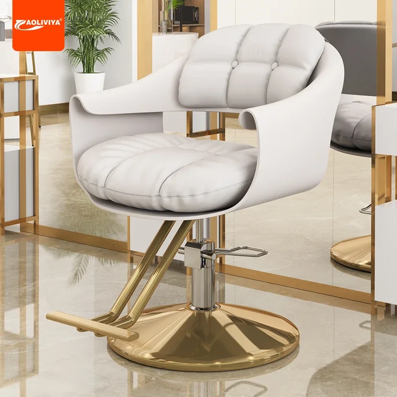 

Aoliviya Official Internet Hot New Hairdressing Chair Barber Shop Chair Hair Salon Lifting Rotating Fashion Hair Cutting Seat Li