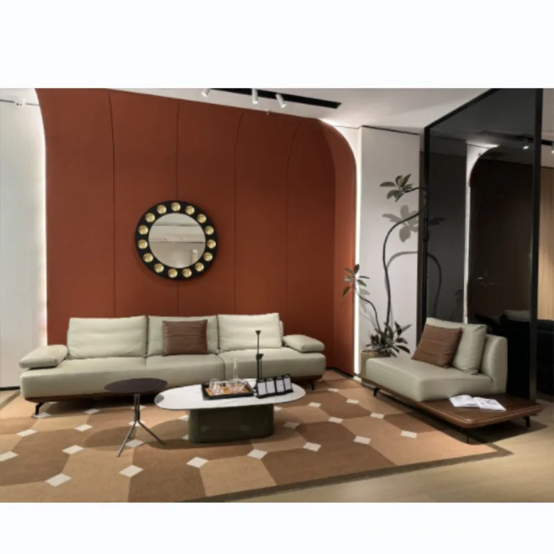 Italian minimalist first-layer cowhide combination sofa modern minimalist sofa
