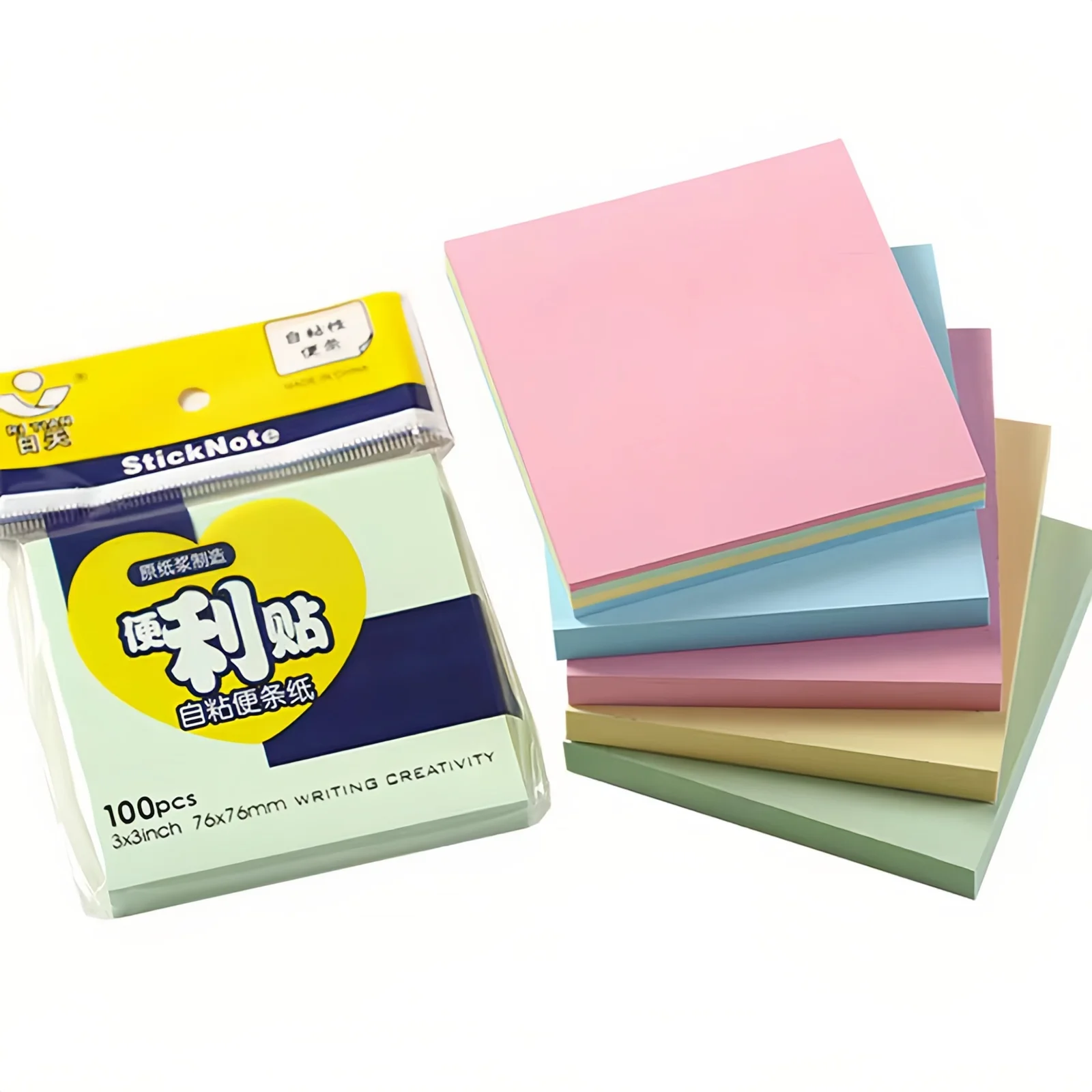 100Sheets Color Sticky notes Pads Posits Paper Stickers Notepad Notebook School Office Stationery Message Sticker Posted It Memo