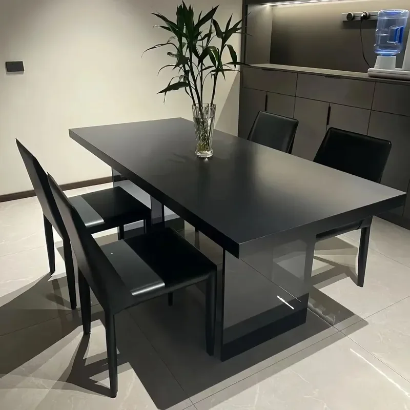 Modern Italian Sintered Stone Dining Table Rectangular Minimalist Design for Small Apartments Acrylic Base Suspended Rock