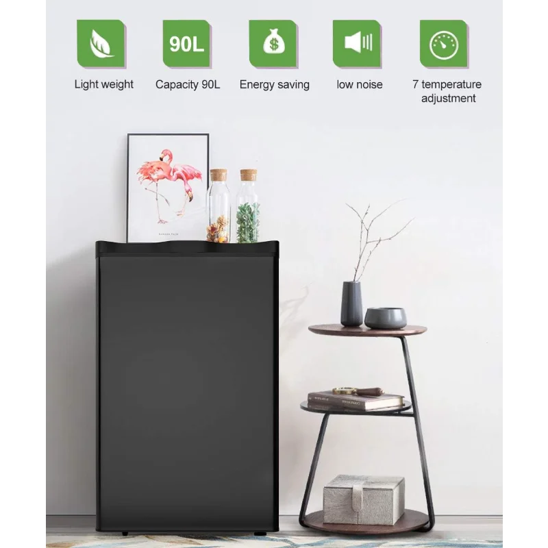 Мини-компактный холодильник Safeplus 3,2 куб. фута, холодильник под столешницей с небольшими съемными стеклянными полками для морозильной камеры - напитки, пиво