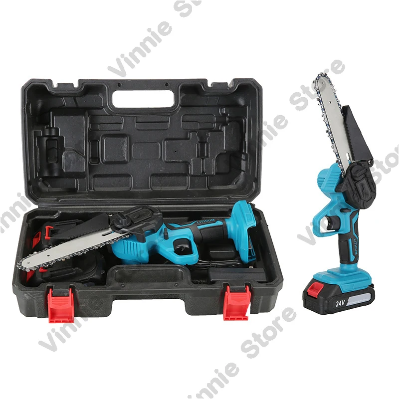 Portable 6-inch mini electric chain saw wood cutting cordless chain saw chain