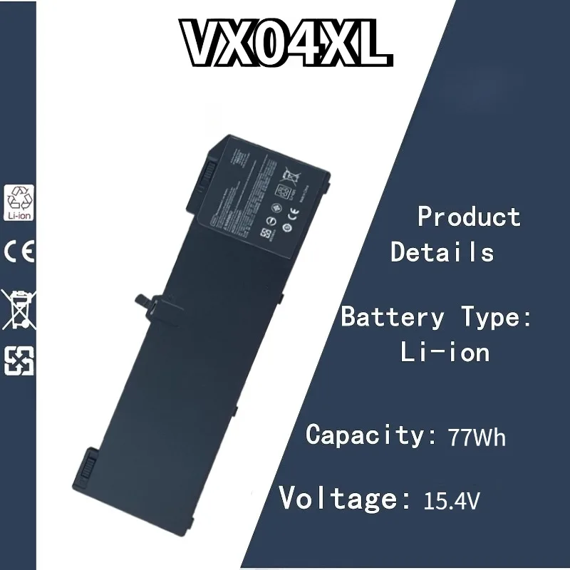 

Совершенно новый аккумулятор для ноутбука 15,4 В 77 Втч VX04XL для HP Zbook 15 G5 G6 HSN-Q13C VX04XL L05766-855