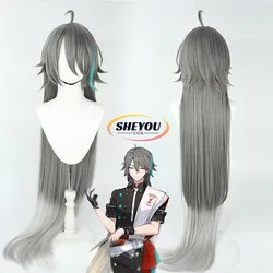 Su Cosplay Wig Game Honkai Impact 3 Su 125cm Long Gradient Gray Heat Resistant Synthetic Hair Halloween Wigs + Wig Cap