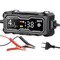 Cargador de batería inteligente para coche, cargador de flotador automático para motocicleta, cortacésped, Tractor, plomo-ácido, AGM, GEL, batería de juguete, 12V, 4A