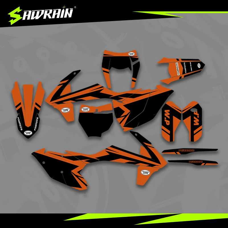 

Sawrain Motorcycle Graphics Backgrounds Decal Stickers Kits for KTM EXC XCW SXF 16-18SXF 17-19EXC 004