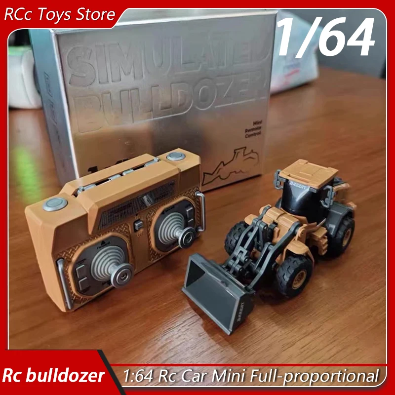 1:64 Rc Forklift Excavator Dumper Car Mini Engineering Vehicle 2.4G Full Proportion Rc Bulldozer Mobile Phone Control Gifts Toys