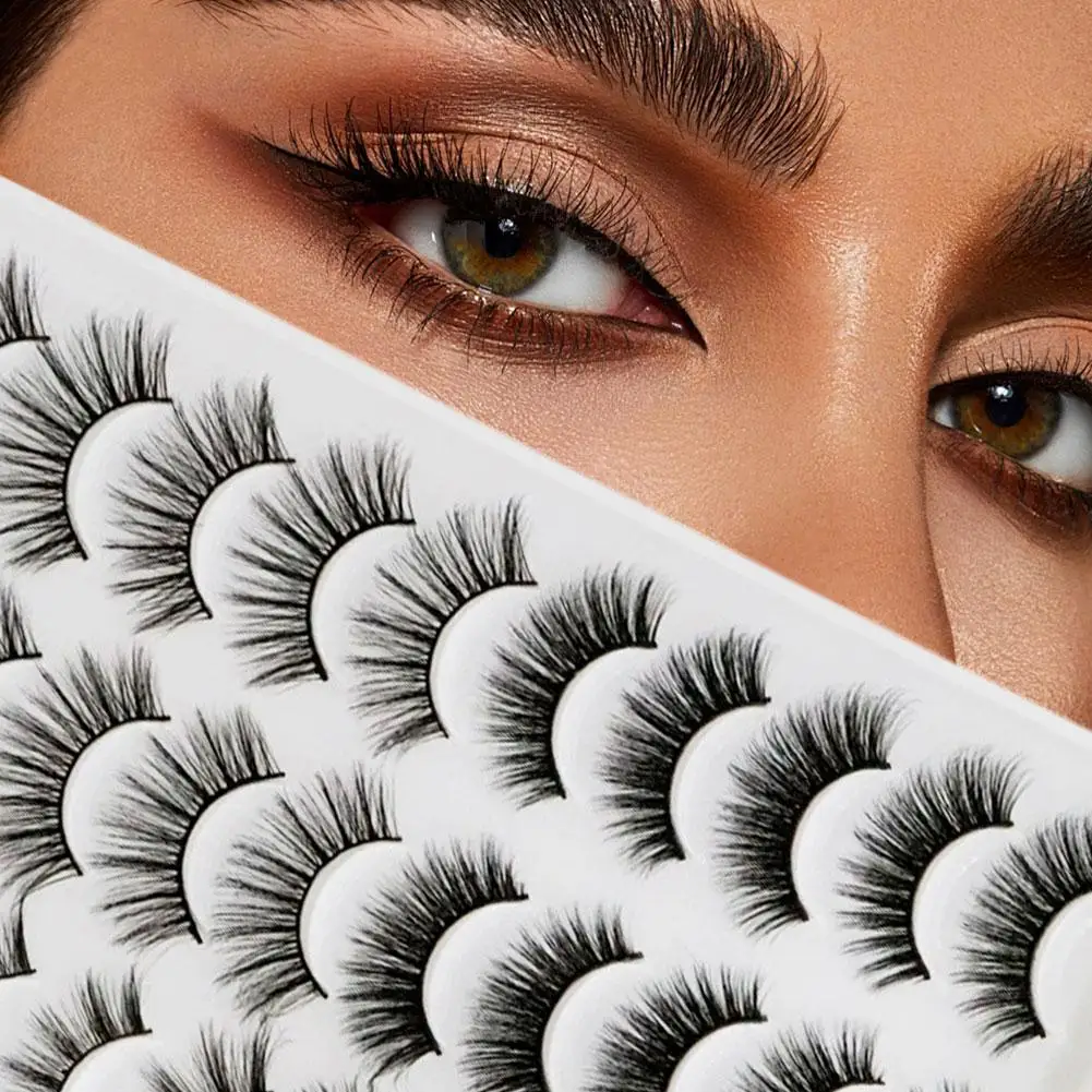 

Пышные накладные ресницы с перекрещенными волокнами, жесткая основа, объемные синтетические ресницы, естественный вид, многоразовые, легкие в использовании, подходят для начинающих.