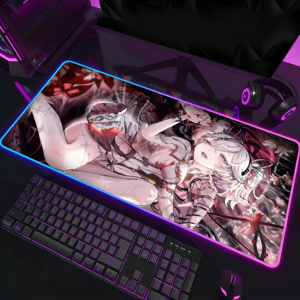 

Коврик для мыши с RGB-подсветкой, противоскользящий, для офисного стола, резиновый, игровые аксессуары, большой коврик для клавиатуры компьютера