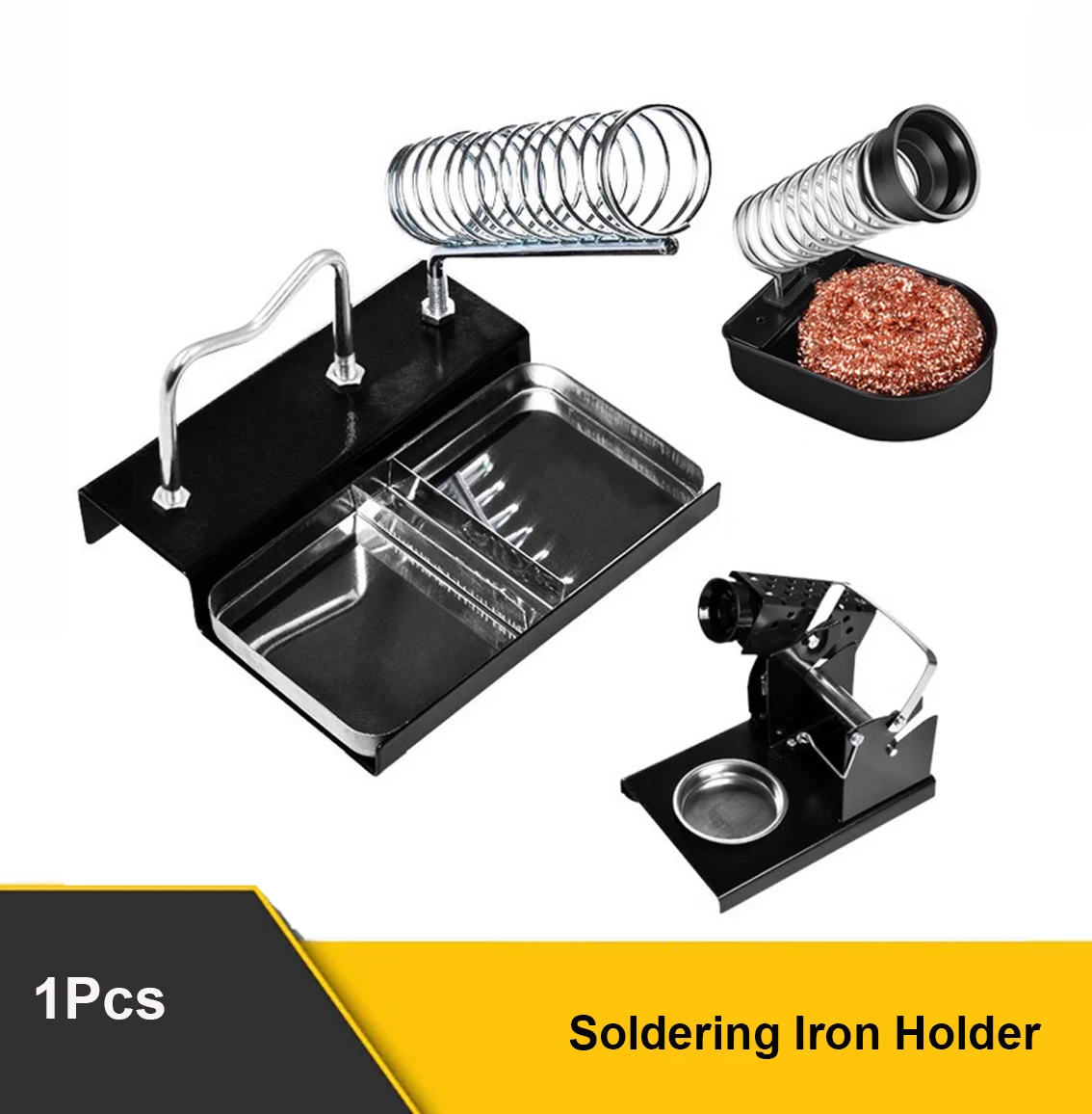 1Pcs Metal Soldering Iron Holder Dual Use Handheld Protable Support Stand Welding Wire Rack Maintenance Hardware Tools