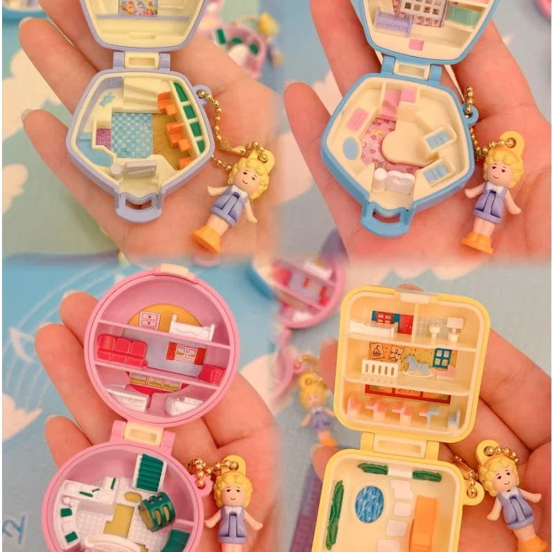 En Stock Bandai Original 4 Uds Gashapon Polly Pocket figuras de acción juguetes para niños regalo adornos de modelos coleccionables figuras de acción